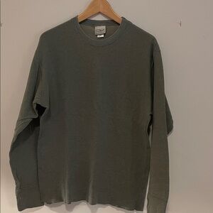 L.L. Bean Olive Green Long Sleeve Crewneck Tee